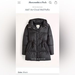 Abercrombie & Fitch Air Cloud Mid Puffer Black Small